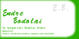 endre bodolai business card